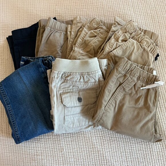 Boys Size 8 School Shorts Uniform & 1Jeans Mixed Brands Old Navy 7 Piece Bundle - Picture 1 of 4